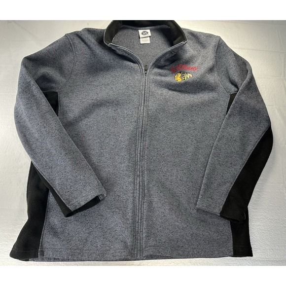 Other - Chicago Blackhawks Sweater Mens XL Gray NHL Fleece Full Zip Jacket Hockey